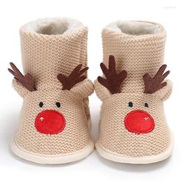 Boots 0-18M Baby Winter Warm Snow Christmas Cartoon Pattern Cute Toddler Shoes