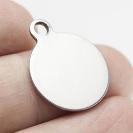 16mm Stainless Steel Stamping Circle Tag Charm For Jewelry Metal Stamping Blanks Round Dog Tags Personalised Whole 200pcs1184j