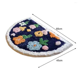 Carpets Flower Bath Mat Boho Cartoon Panda Pattern Semicircle Floor Thick Water Absorption Non-slip For Kitchen Door