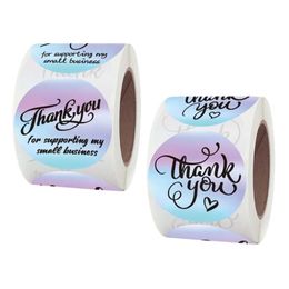 500pcs Rainbow Thank You Sticker Gift Package Box Seal Label Scrapbooking Decor 91AD211T