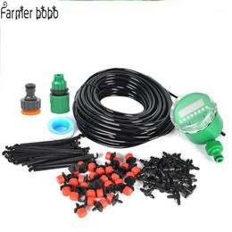 25m Garden Micro Drip Irrigation System Plant Self Automatic Watering Timer Garden Hose Kits With Adjustable Dripper1311y