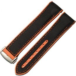 Silicone Fabric Canvas Watch Strap For Omegaseamaster Omega Planet Ocean 8900 9900 Watch Band 22MM301K