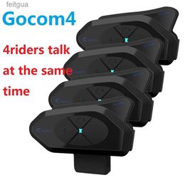 Walkie Talkie GOCOM4 Motorcycle Bluetooth Intercom Helmet Communicator Headset FM Ridao Interphone Intercomunicador for 4 Riders PK V4 PLUS YQ240130