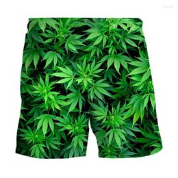 Men's Shorts Funny Natural Cook Fresh Green Leaves Print 3D Beach Cool Man/Women Summer Aesthetic Swimsuit Dropship
