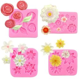 Flower Silicone Molds Fondant Craft Cake Candy Chocolate Ice Pastry Baking Tool Mould Soap Mold Cake Decorator335c