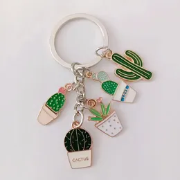 Keychains Fashion Lovely Cactus Key Chain Color Leaf Car Jewelry Gift