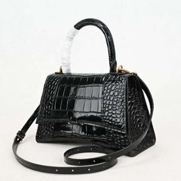 Black Crocodile Embossed Hourglass Style Cross Body Bags Women Brand Name Leather Handbags Lady Sling Fashion Purse Wholesale