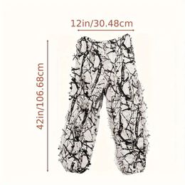 3D Leaf Suit, Snow Wild Camouflage Ghillie Suit 3D Leaf Jackets And Pants Set Clothes For Winter Hunting, Halloween