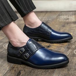 Dress Shoes Classic Business Blue Men's Formal Low Slip-on Man Comfort Pointed Men Office Zapatos Formales Hombre