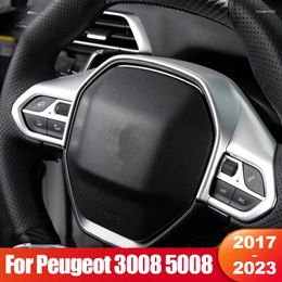 Interior Accessories For Peugeot 3008 5008 GT 2024 3008GT 5008GT Car Steering Wheel Button Panel Trim Cover