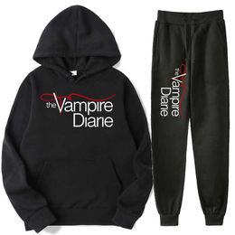 the Vampire Diaries Order 2d Printed Fashion Loose Mens and Womens Set