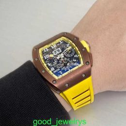 RM Wrist Watch Mechanical Watch Richards Milles Wristwatch RM011-FM Rm011 Coffee Ceramic Same Limited Edition Fashion Leisure Sport