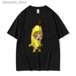 Women's T-Shirt Funny Cute Banana Cat Happy Bananacat Meme Graphic Women T-shirt Shirt Summer Casual Short Sleeve T-shirt Unisex Oversized Tees 240130