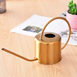 Watering Can Golden Garden Stainless Steel 1300ml Small Water Bottle Easy To Use Handle Perfect For Watering Plants Flower Y200106245k