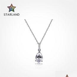 Pendant Necklaces Wedding Style S925 Sterling Sier Necklace Inlaid With 5A Zircon Light Luxury Drop Clavicle 230914 Delivery Jewellery Dhhmg