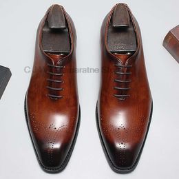 Lace Up Men's Real Calf Leather Wholecut Oxfords Classic Dress Brand Soft Handmade Office Business Formal Shoes Men