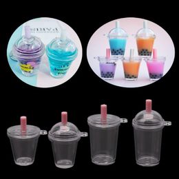 Jewelry Components 10Pcs Mini Frappuccino Cup Coffee Cup Dollhouse Miniature Simulation Plastic Cake Cream Cups Keychain Making216m