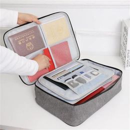 Duffel Bags Large Capacity Multi-Layer Document Tickets Storage Bag Certificate File Organizer Case Home Travel Passport Briefcase