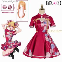 Theme Costume Anime Cosplay Come Ruby Cheongsam Traditional Women Red Dress Anime Oshi No Ko Ruby Hoshino Cosplay Come Lovely Party Cos Q240130