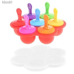 Ice Cream Tools KX4B 7 Cell Silicone Mini Mold Ball Lolly Maker Popsicle Mould Bab YQ240130