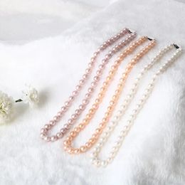 Chains Jewellery 8-9mm Nearby Round Flawless Strong Light Mom Chain Full Pearl Necklace