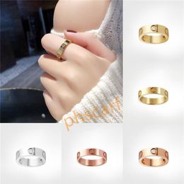 5mm Titanium Steel Silver Love Ring Men Women Rose Gold Jewelry For Lovers Couple Rings Valentine'S Day Gift Size 5-10217T