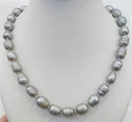 Necklaces 1011MM SILVER COLOR NATURAL TAHITIAN PEARL NECKLACE 18" AAA