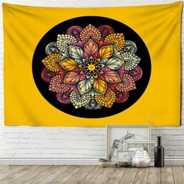 Tapestries Flower-Shaped Mandala Tapestry Wall Hanging Bohemian Elephant Style Witchcraft Tapiz Hippie Artist Home Decor191S