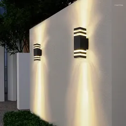 Wall Lamp Up And Down Waterproof Light Outdoor Garden Black Aluminium Decoration Interior Lighting Fixtures