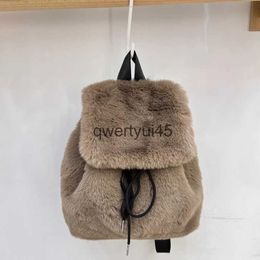 Backpack Korean Casual Plus Backpack For Women Luxury Designer andbag Purse 2023 New In Imitation Rex Rabbit Fur Leopard Print Soulderqwertyui45