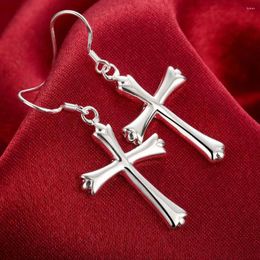 Dangle Earrings High Quality Pure 925 Sterling Silver Trend Cross For Women Fashion Jewellery Wedding Trendsetter Christmas Gifts