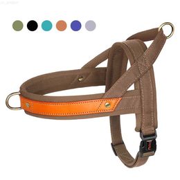 Dog Apparel Durable Nylon Dog Harness No Pull Leather Dog Harness Vest Soft Padded Pet Vest For Small Medium Large Dogs French Bulldog Pug