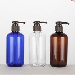 Transparent Blue Brown 250ML x 24 Empty Plastic PET Cosmetics Bottles Lotion Pump Container For Liquid Soap Shower Gelgoods Xuxbg