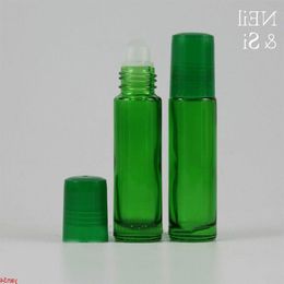 Green Purple 10ml Glass Roll on Bottle Refillable Cosmetic Perfume Essential Oil Roller Container Free Shippinggood qtys Ahpfh