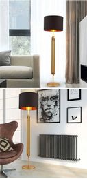 Floor Lamps Modern luxury lights decoration Stainless steel lacquered cloth gold floor lamp standing modern for living room YQ240130