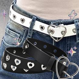 Belts Y2K Millennium Maillard Style Sweet Cool Heart-shaped Button Hollow Belt Simple Fashion Versatile Premium Feel Designer