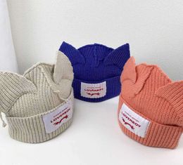 2024 gorro/bonés de crânio kpop rua crianças hyunjin hendery mesmos gorros WAYV Leeknew chapéu de orelha de gato de malha moda bonito amante menino casual headwear z230724