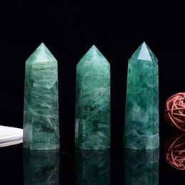 Natural Green Fluorite Rough Polished Energy Tower Arts Ornament Mineral Healing wands Reiki Raw Ability quartz pillars Btmmn Pfedv