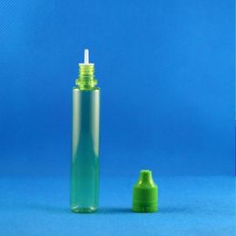 30ML PET GREEN COLOR Dropper Bottles With Double Proof Caps Highly transparent Child Safe long nipple 100PCS Bbaes Eeaqr