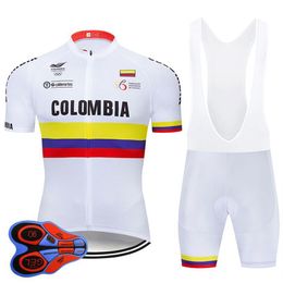 2020 Pro Team Colombia Cycling Jersey Set MTB Uniform Bicycle Clothing Ropa Ciclismo Bike Clothes Mens Short Maillot Culotte W10253w