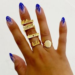 Rings Custom 3d Rings for Women Custom Name Ring Fashion Punk Letter Ring 2022 New Personality Handcrafted Hip Hop Jewellery Gift