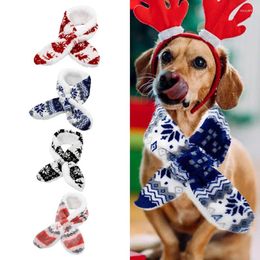 Dog Apparel Knit Scarf Pet Accessories Knitted Christmas Snow House Tree Old Man Plush Warm Cat Costume Supplies