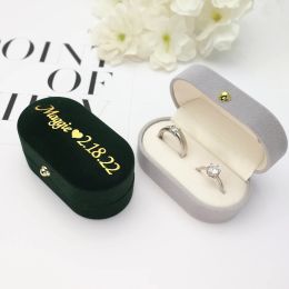 Rings Custom Velvet Wedding Rings Box, Personalised Ring Box, Jewellery Organizer, Double Rings Box, Wedding Ring Pillow