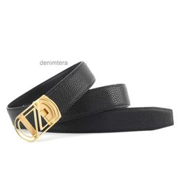 Letter Gold Buckle Belt Dragon Scale Litchi Pattern Belts High Quality a 3.4 Stainless Steel Genuine Leather Mens Automatic FW75