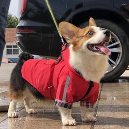 Dog Apparel Waterproof Pet Raincoat Hoodie Dogs Clothes Outdoor Coat Rain Jacket Reflective Golden Retriever Labrador Husky Big Poncho