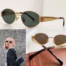 Women Arc De Triomphe Oval Frame Sunglasses 40235 Womens Gold Wire Mirror Green Lens Metal Leg Triplet Signature on Temple JZTI