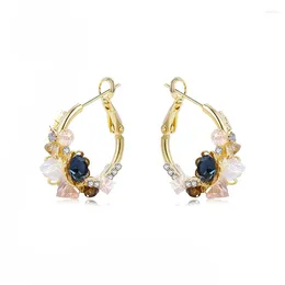Dangle Earrings Crystal Flower Stud Women's French Temperament Unique High-end Fashion