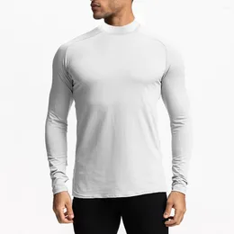 Men's T Shirts Fashion Outdoor Sport Male Shirt Breathable Casual Black Classic Polyester Spandex Solid T-Shirt White