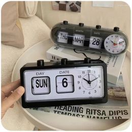 Wristwatches Turn Page Calendar Clock Creative Simple Personality Desktop Furnishings Student Dormitory Bedside Bedroom Home Alarm