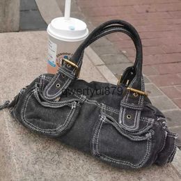 Shoulder Bags Moto Biker Denim Clot For Women Luxury Designer andbags Purse 2023 New In Vintage Buons Small Top andle Y2K Soulderqwertyui879